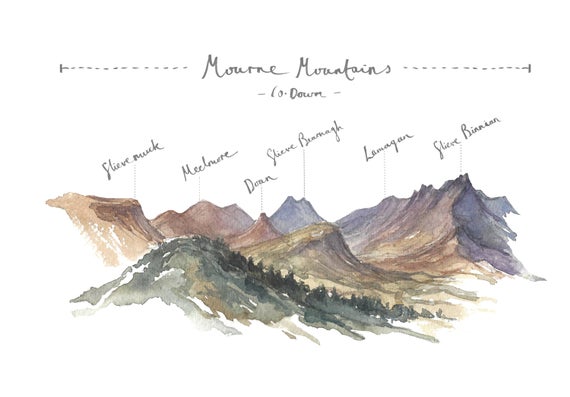 PC MOUNTED Mourne Mountains, Co Down Art Print