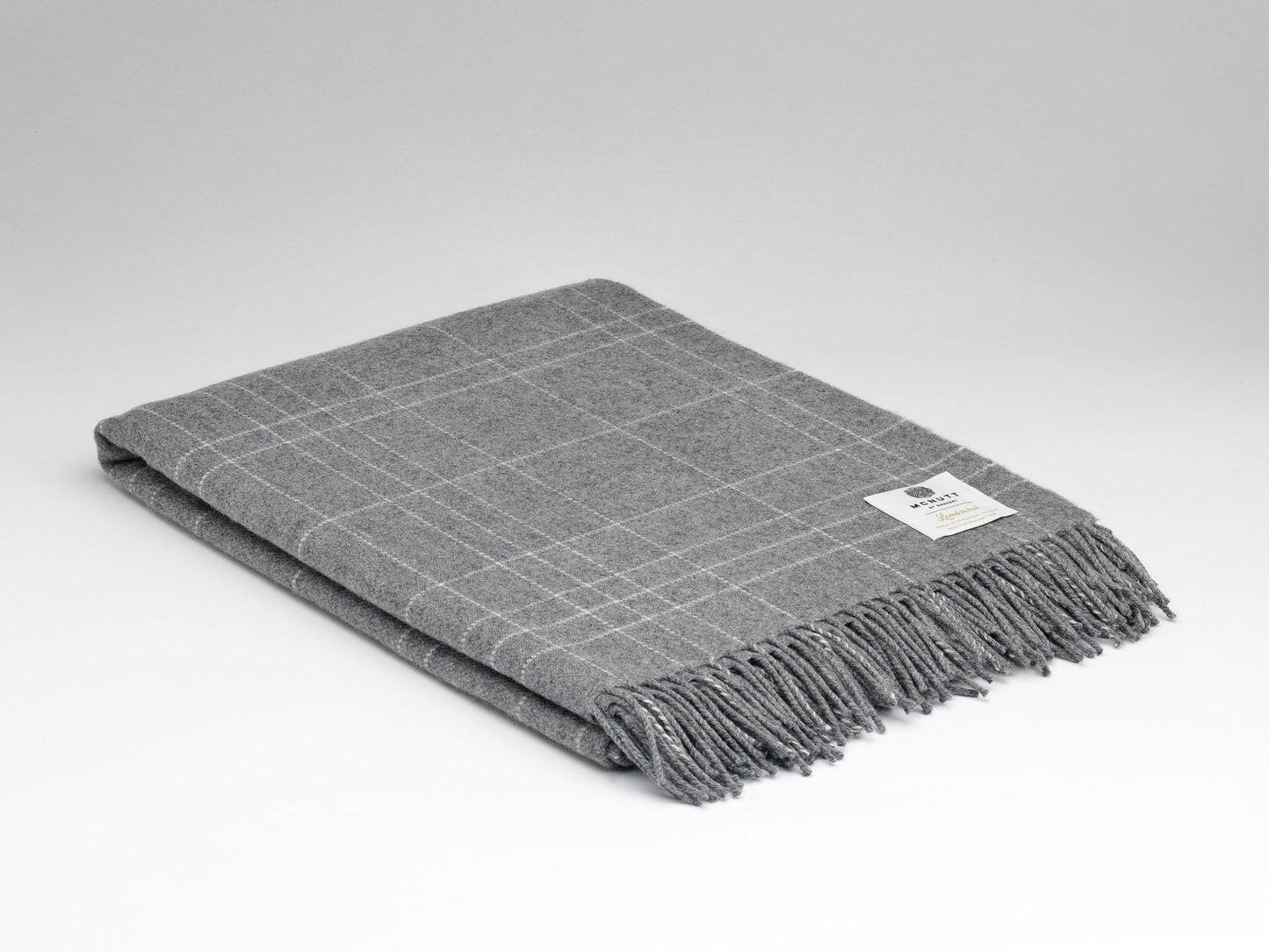 McNutt Lambswool Throw - Supersoft Steel Maze