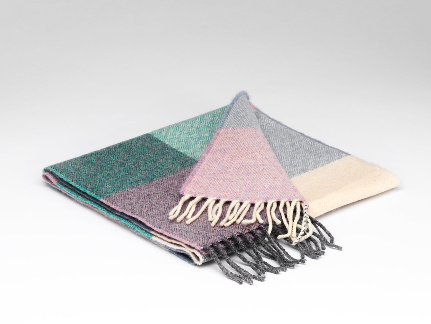McNutt Lambswool Scarf - Spearmint & Smoke Check