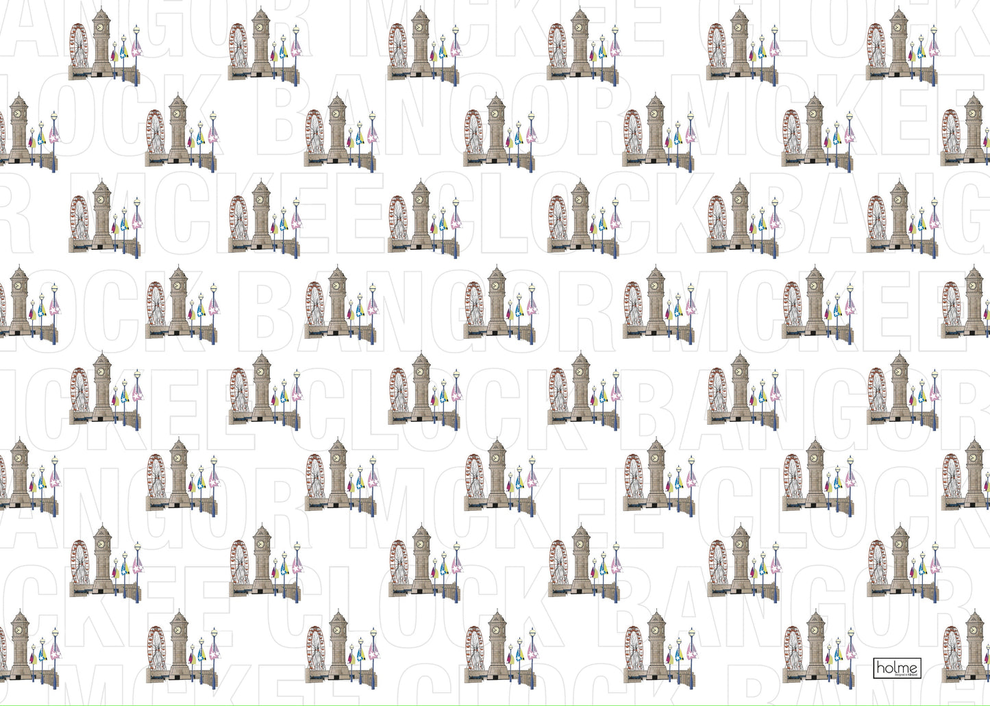 Single Sheet Gift Wrap - McKee Clock White