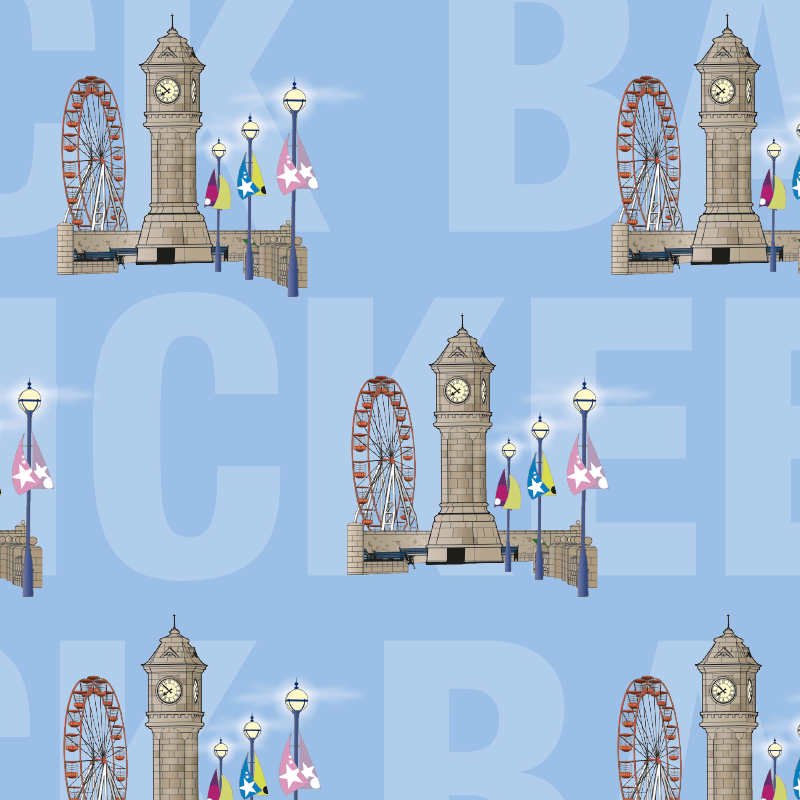 Single Sheet Gift Wrap - McKee Clock Blue