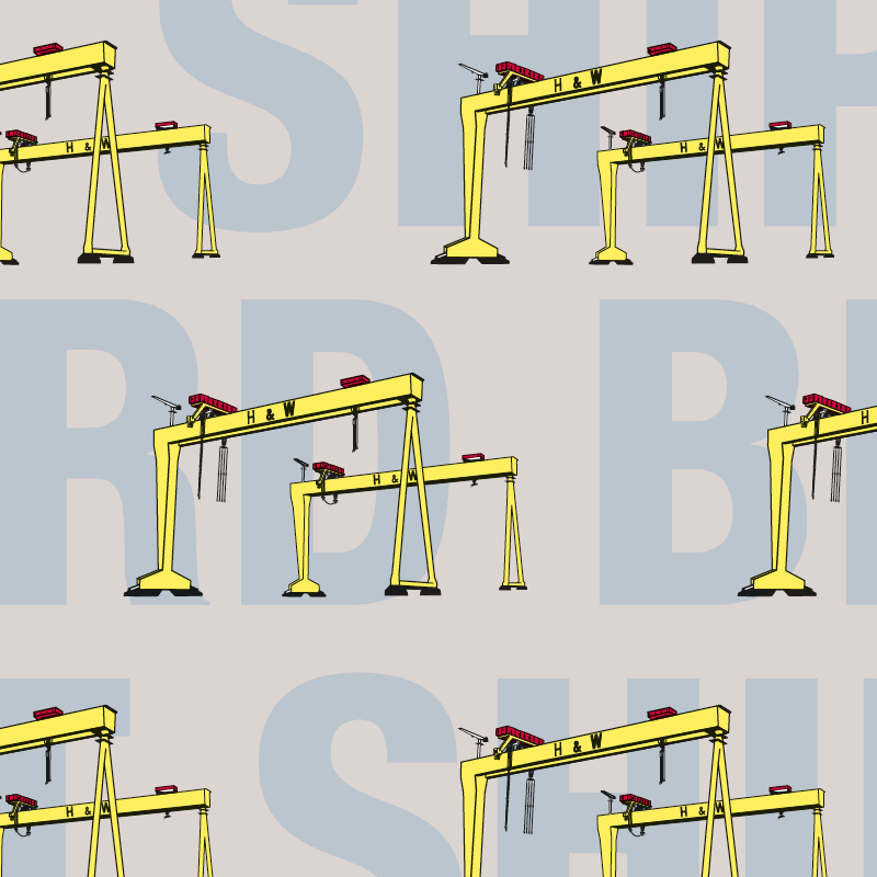 Single Sheet Gift Wrap - H&W Cranes Grey