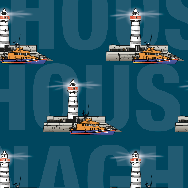 Single Sheet Gift Wrap - Donaghadee Blue