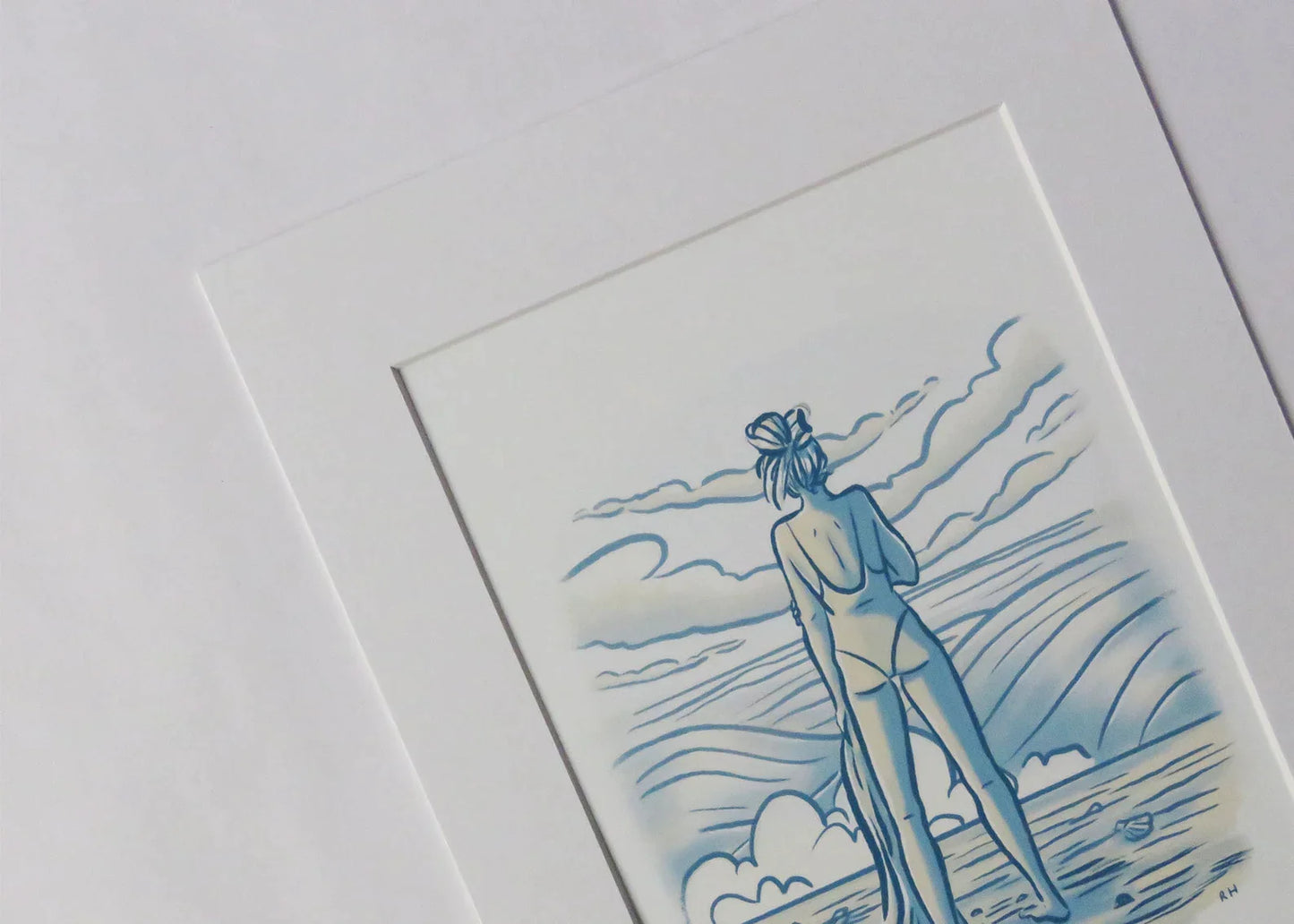 Rhea Hanlon A4 Print - Waiting By The Waves