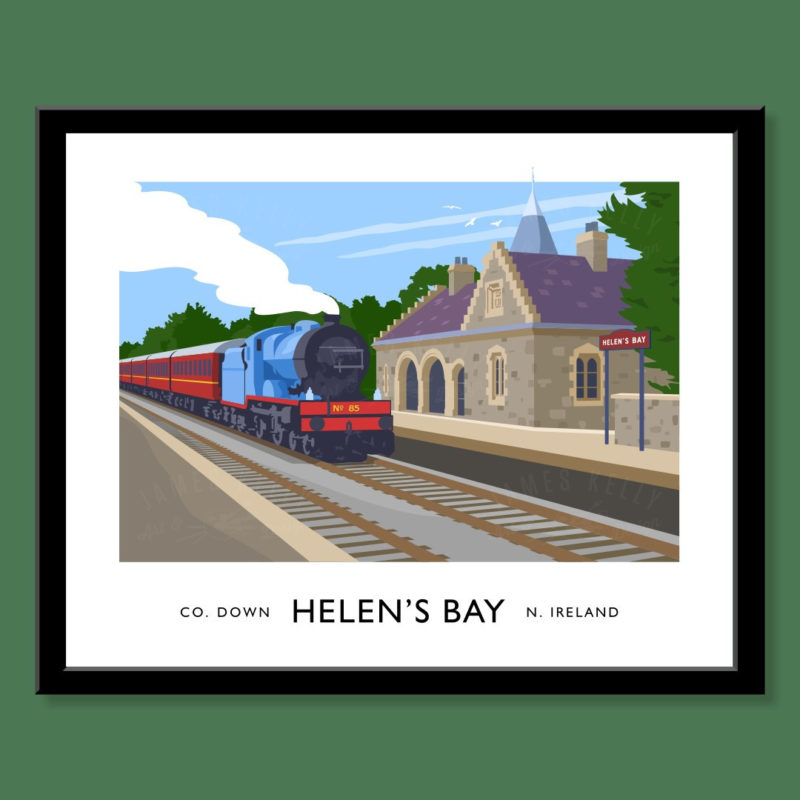 James Kelly Print-Helen's Bay(steam train)