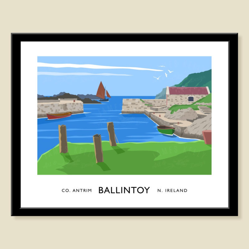 James Kelly Print-Ballintoy Harbour