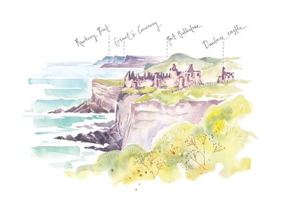 PC MOUNTED Dunluce Castle Mounted Art Print