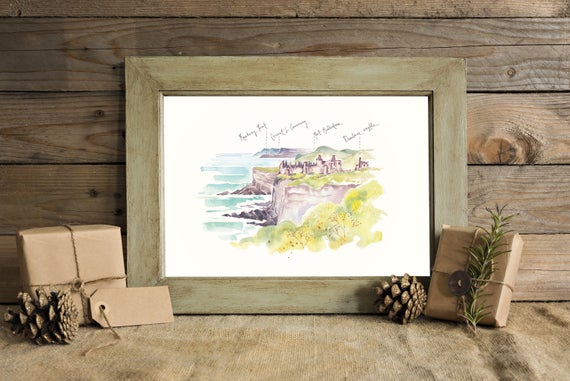 PC MOUNTED Dunluce Castle Mounted Art Print