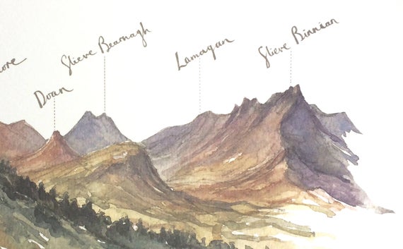 PC MOUNTED Mourne Mountains, Co Down Art Print