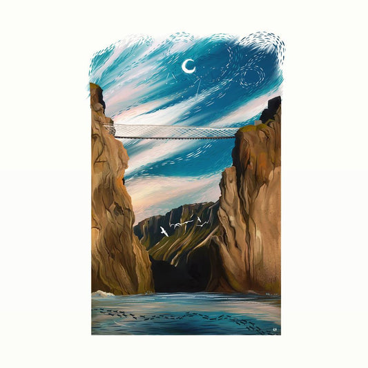 Rhea Hanlon - A4 Mounted Print - Carrick-a-Rede Rope Bridge