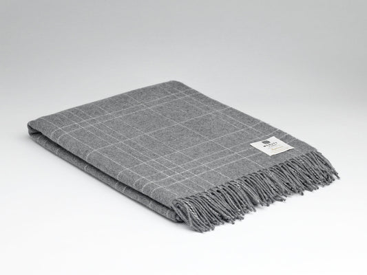 McNutt Lambswool Throw - Supersoft Steel Maze