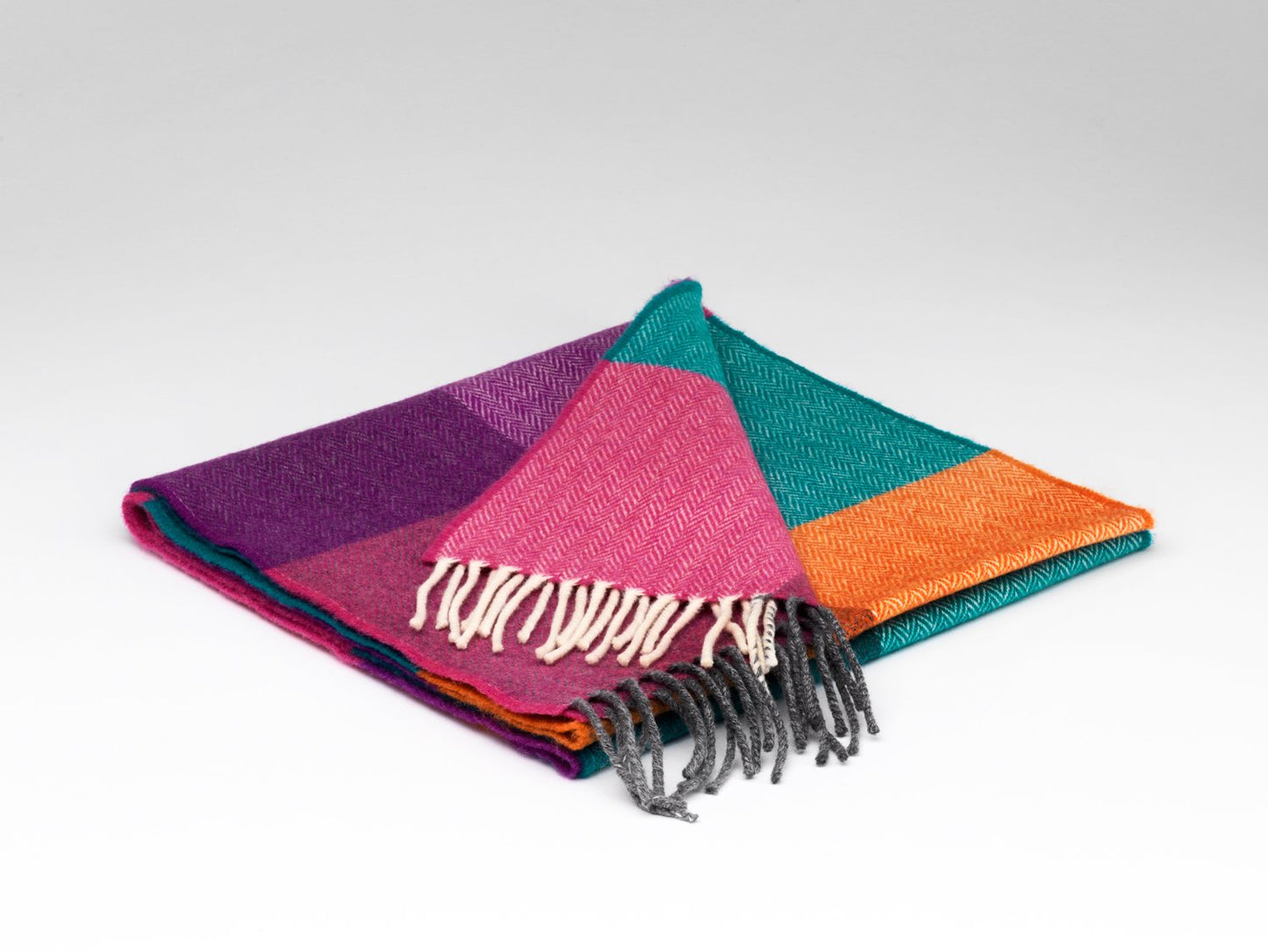 McNutt Lambswool Scarf - Hyacinth & Orange