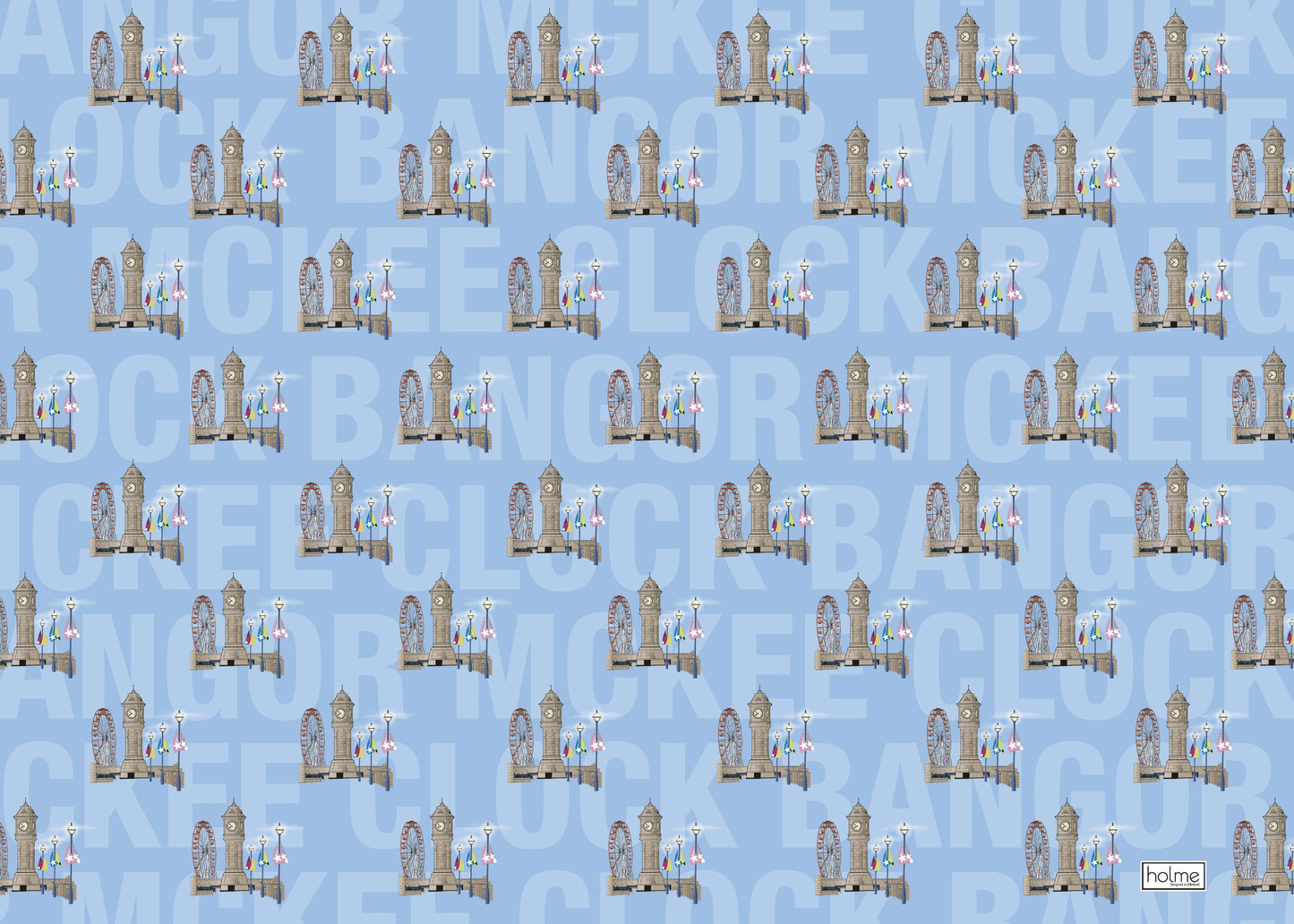 Single Sheet Gift Wrap - McKee Clock Blue