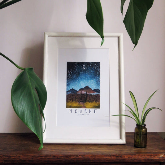 Rhea Hanlon - A4 Mounted Print - Up In The Mournes