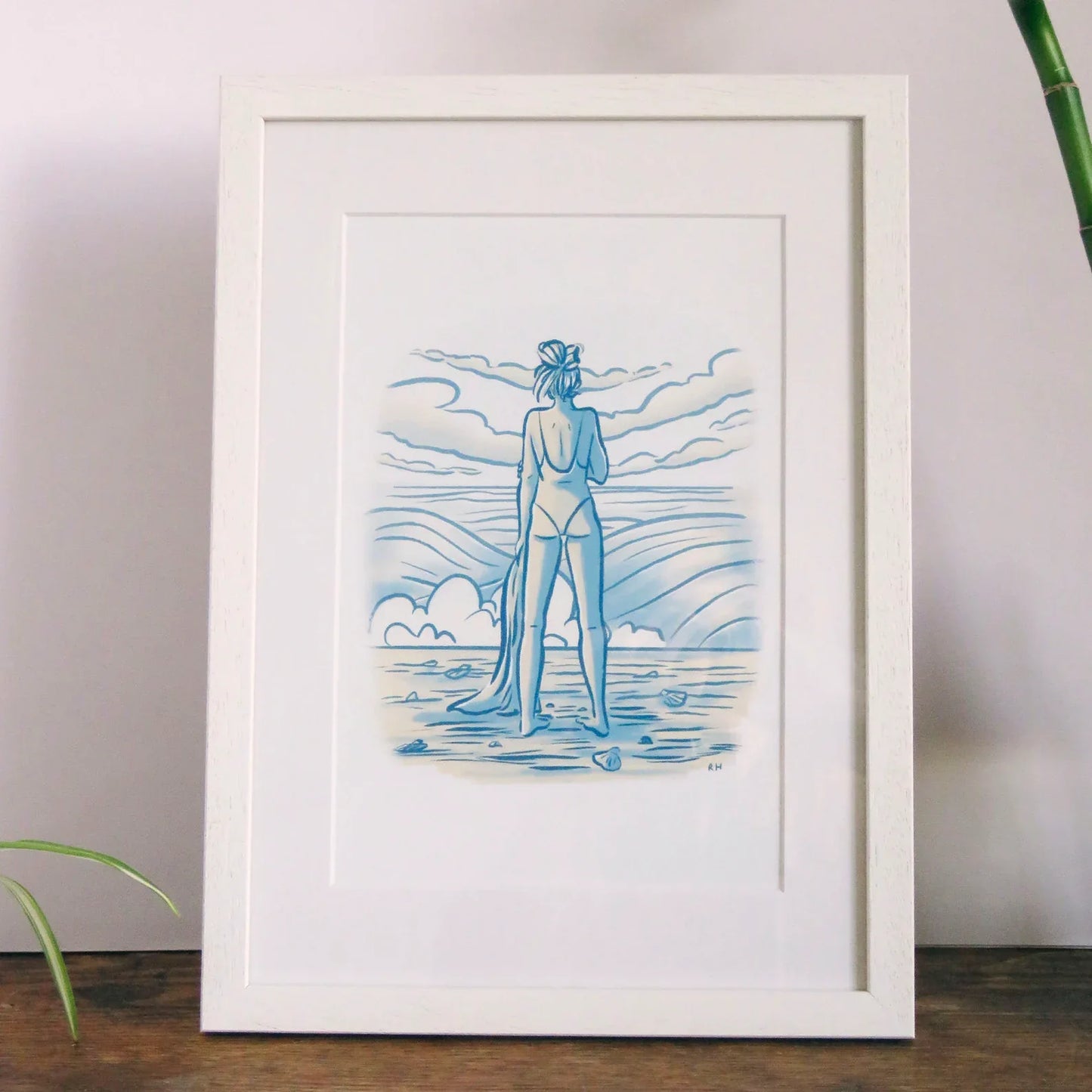 Rhea Hanlon A4 Print - Waiting By The Waves