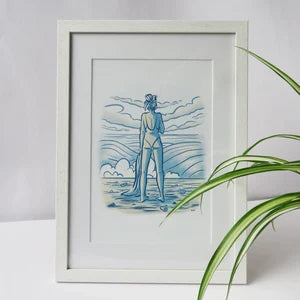 Rhea Hanlon A4 Print - Waiting By The Waves