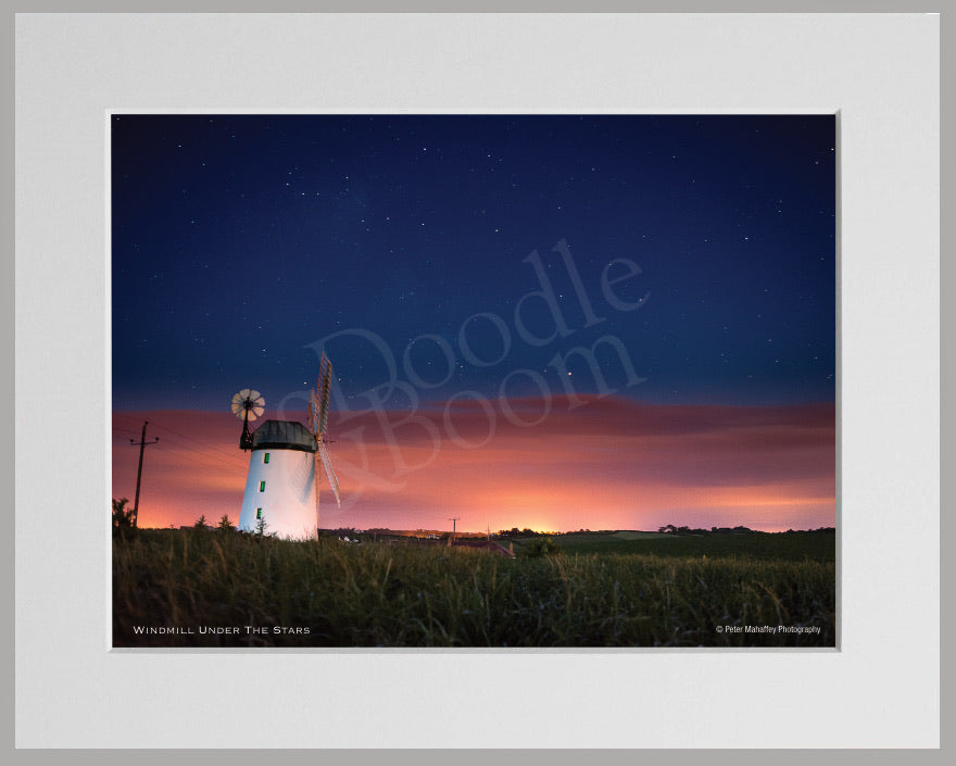 PRM Mounted Photo Print-Windmill Under The Stars